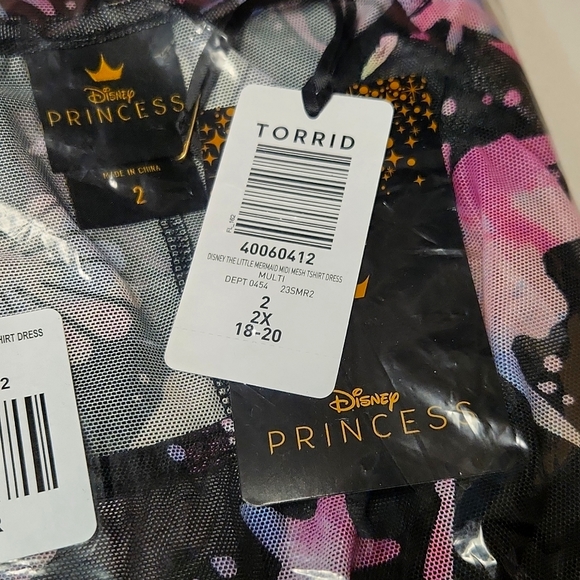 ❤️NWT VINTAGE TORRID DRESS DISNEY PRINCESS ARIEL LITTLE MERMAID MESH OVERLAY - Picture 10 of 15